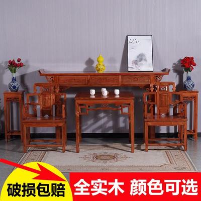 极速供桌a佛台家用实木中式供台六件套农村堂屋条台客厅桌榆木条