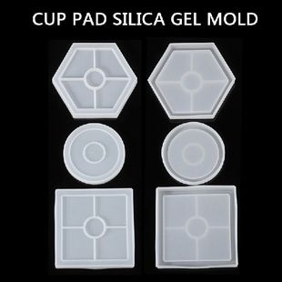 Molds Resin Round Square Silicone 极速3Pcs HeQxagon Coaster