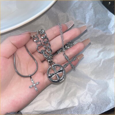 极速personality couple Cuban chain clavicle chaiXn nelace