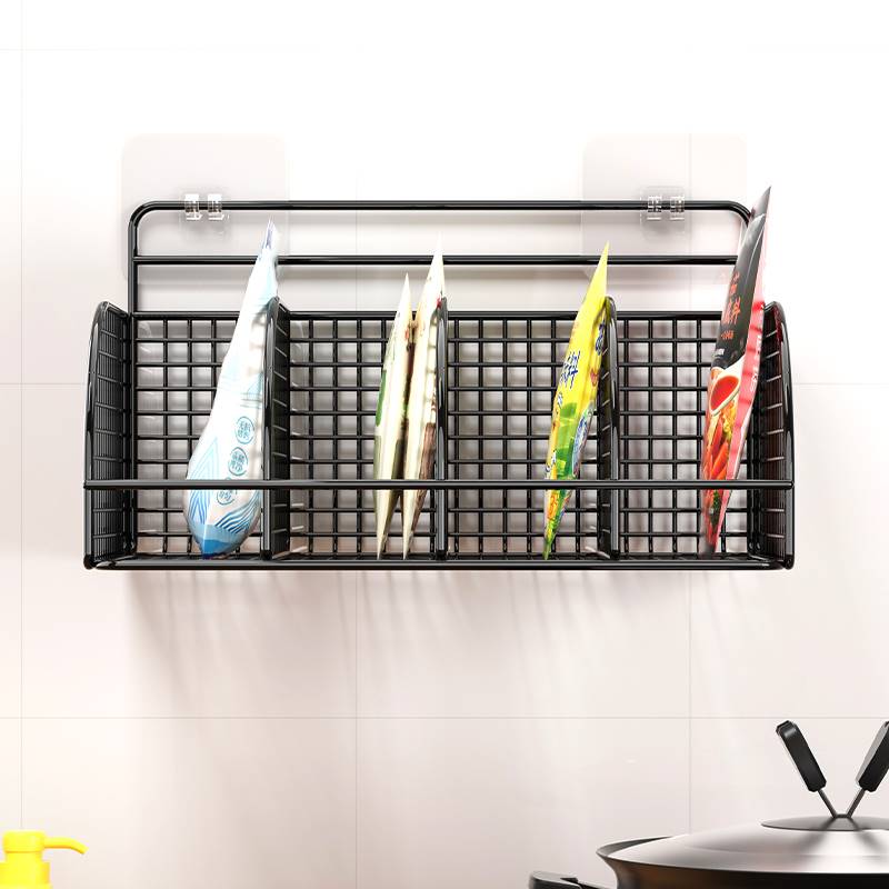 极速调料置物架袋装调料收纳盒厨房壁挂式佐料包调味料.袋子墙上