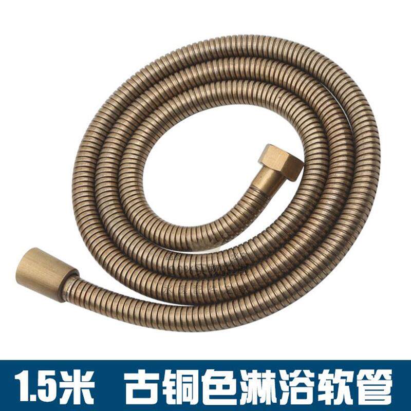 极速1.5花沐仿淋头古管金米管喷软黄式色米浴色浴V洒欧持澡铜管洗