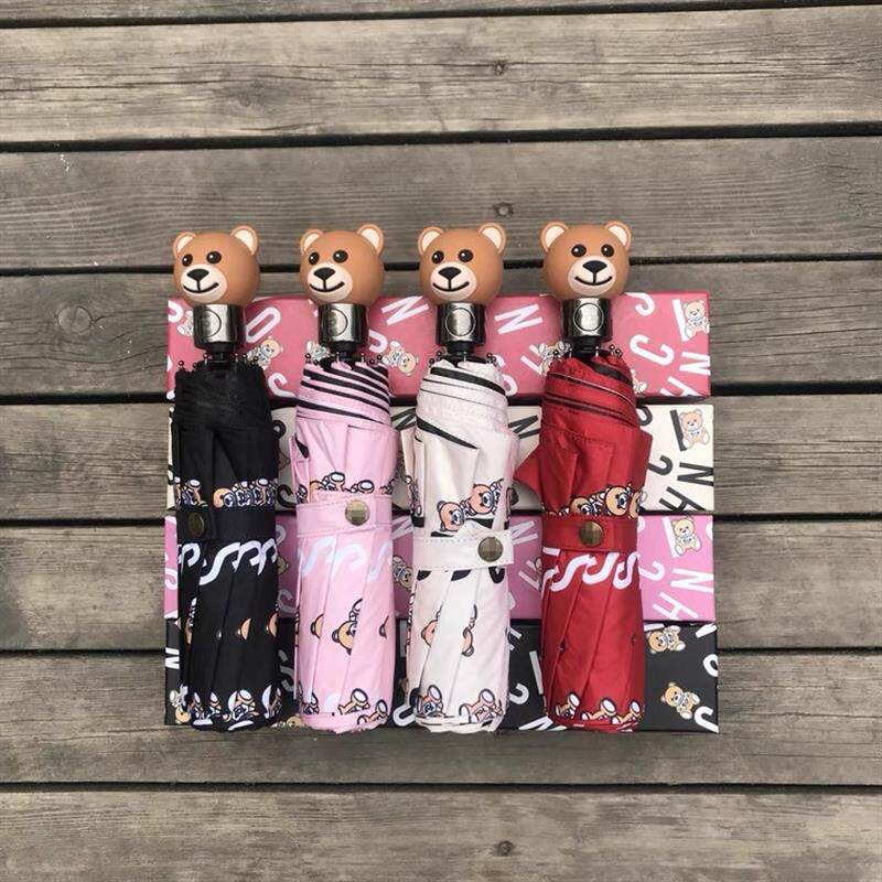 MOS莫斯小熊可爱潮牌雨伞三折全自动礼盒装熊头礼品伞大牌晴雨伞
