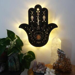 HamsaHand法蒂玛之手创意壁灯幸运之手夜灯家居装饰