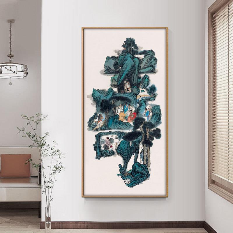 八仙贺寿图挂画祝寿字画入门玄关装饰画客厅走廊画寿星图老人房画