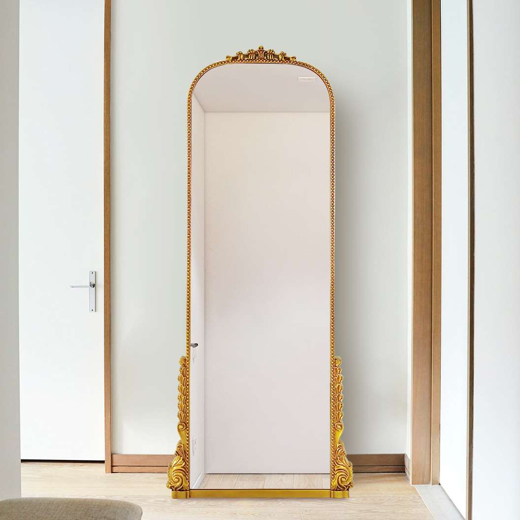 欧式雕花全身镜家用复古试衣镜服装店穿衣镜法式现代落地靠墙镜子