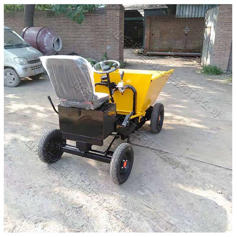 电动运输翻斗车 四轮座驾式电动拉灰车 建筑工地用电动灰斗车