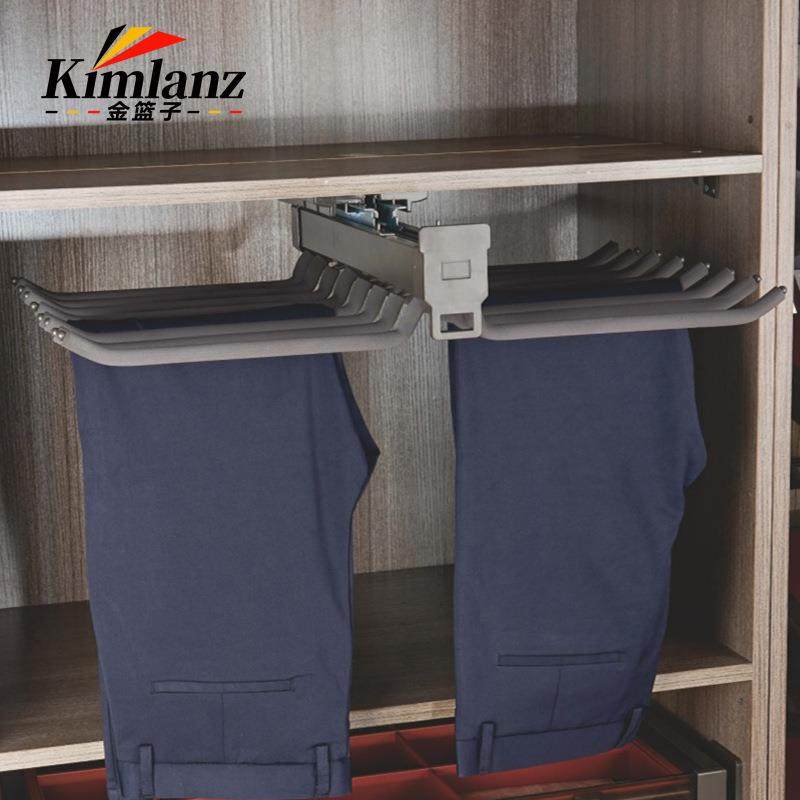 衣柜双排西裤架衣帽间推拉挂衣架阻尼缓冲顶装裤抽五金配件