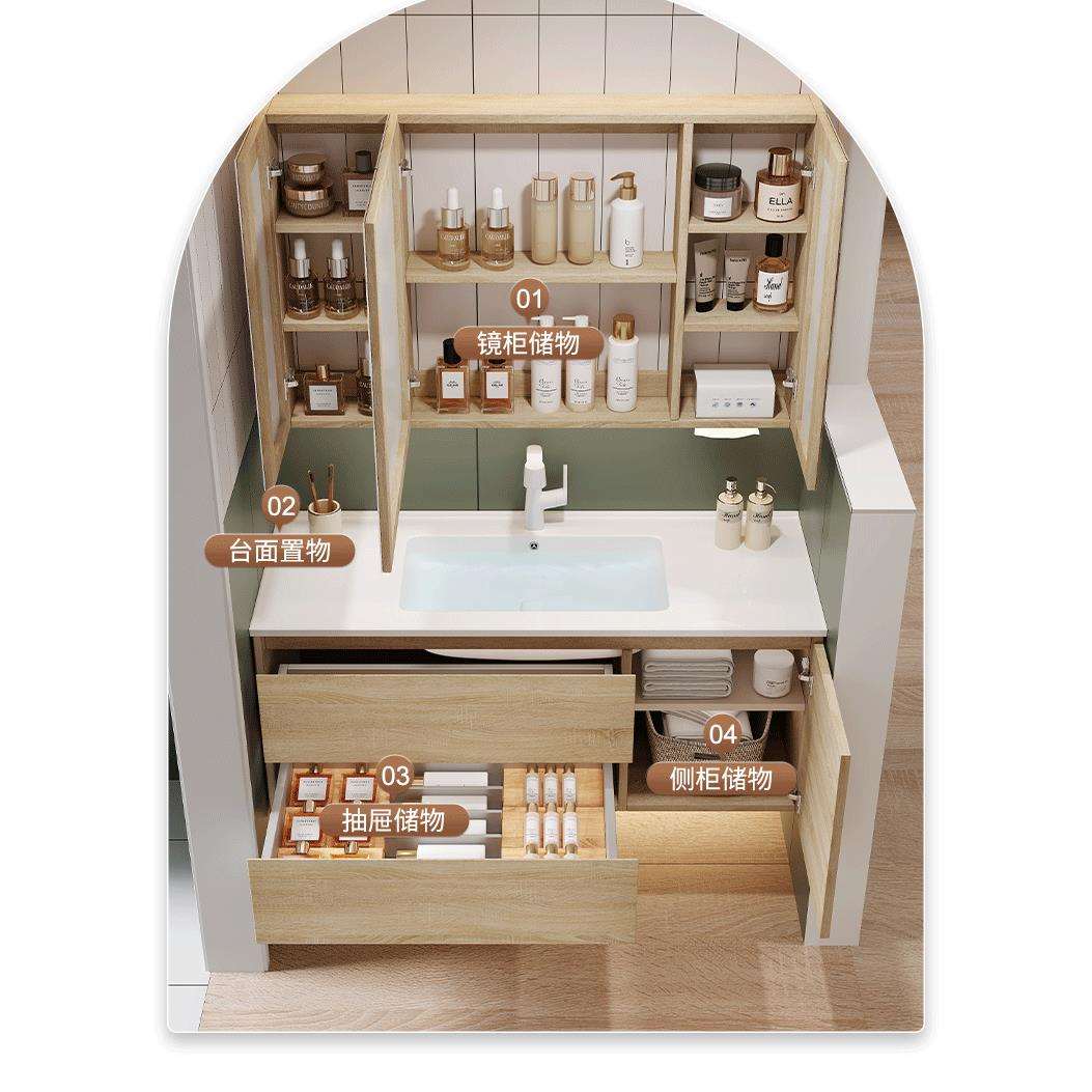 cs定制智能浴室柜陶瓷一体盆65/75CM85/95公分105/115厘米洗漱台