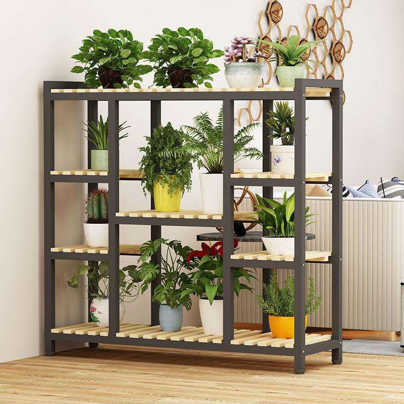 阳台花架子客厅室内落地式铁艺隔断置物架室外多层简约绿萝花盆架