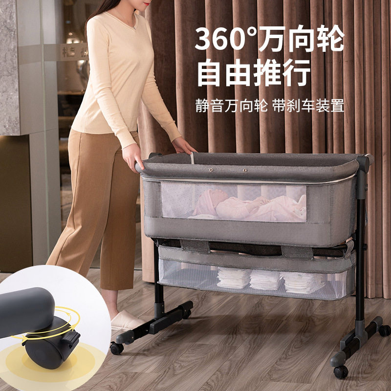 婴儿床可折叠拼接大床多功能摇篮