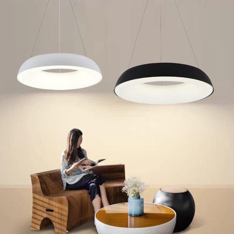新款极简现代奶油风卧室吸顶灯创意圆形餐厅吊灯客厅书房家装灯具