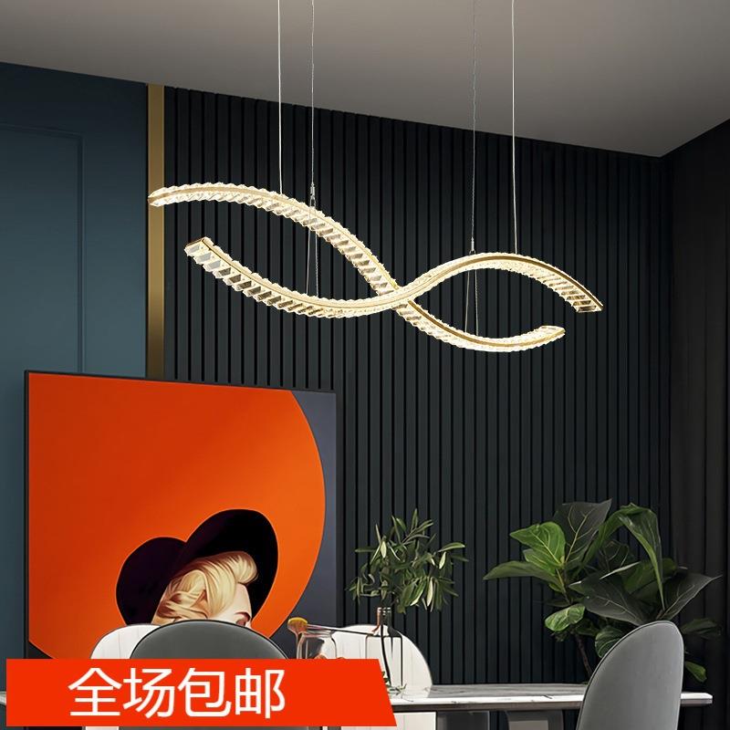 莫比斯环水晶吊灯简约后现代轻奢大气客厅餐厅卧室创意样板房吊灯