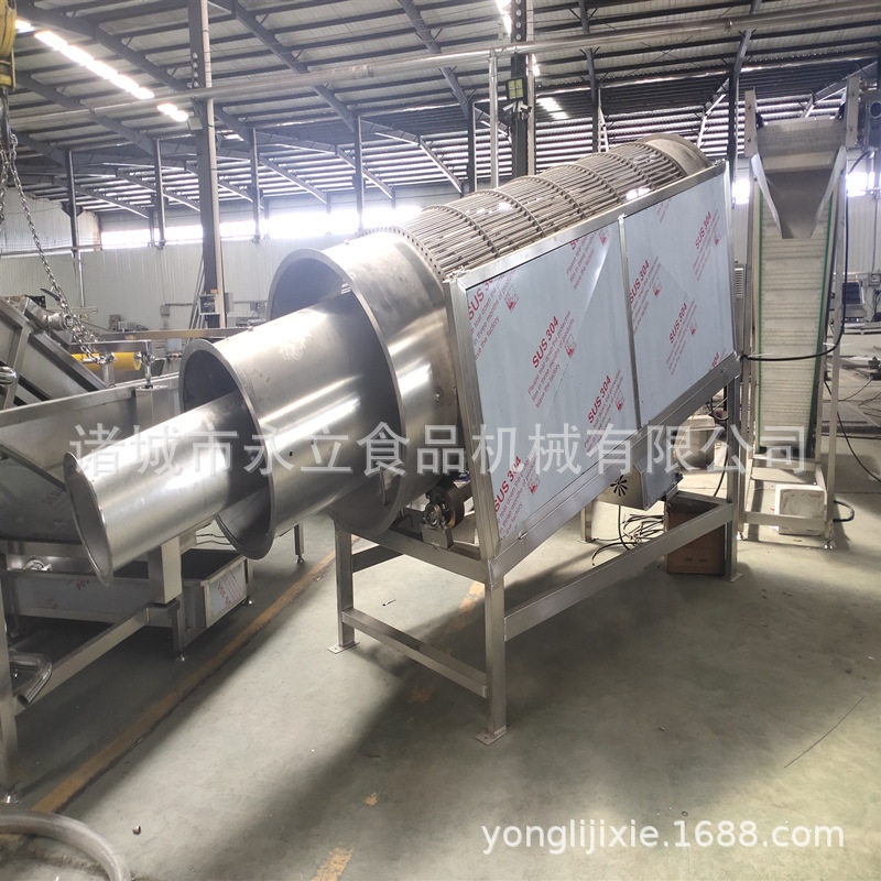 大产量虾类滚筒筛选分级流水线