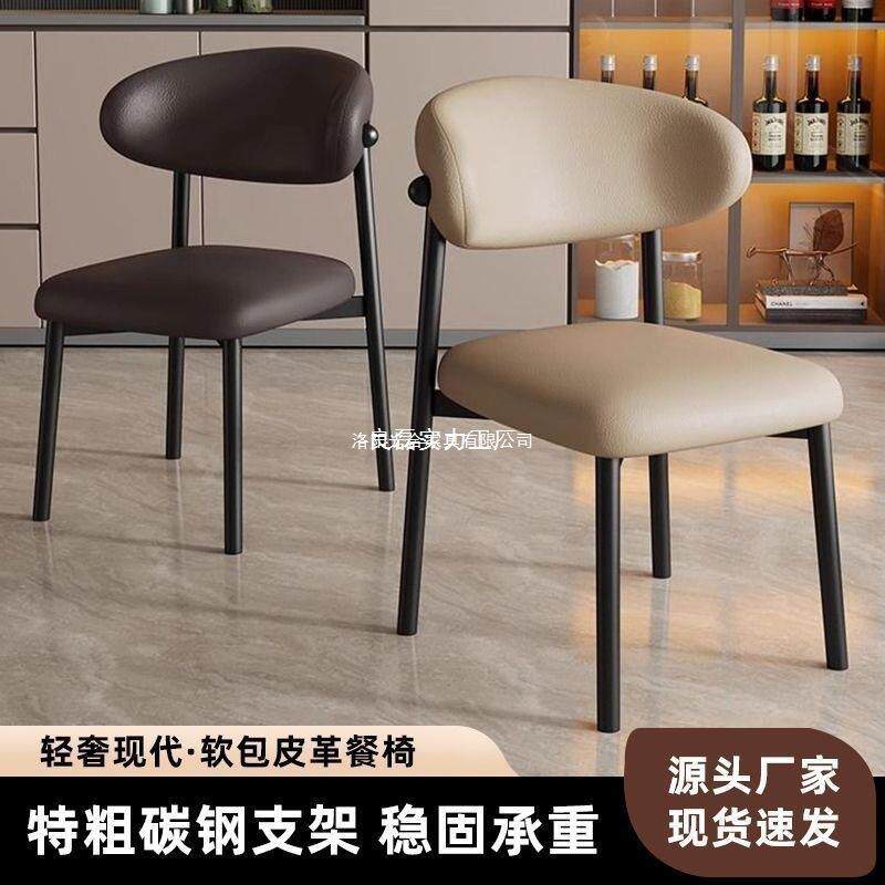 餐椅家用餐桌靠背凳子轻奢弧形出租房用餐厅意式铁艺简约梳妆椅子