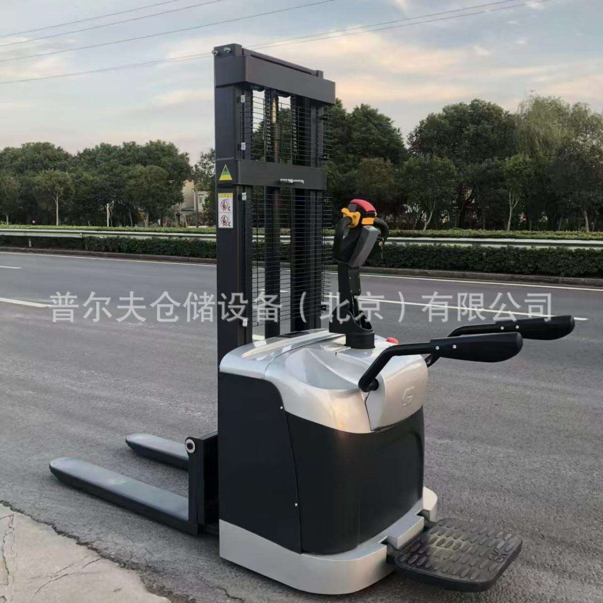 普尔夫全电动堆高车全钢车身车体外壳站驾电子助力转向三节门架