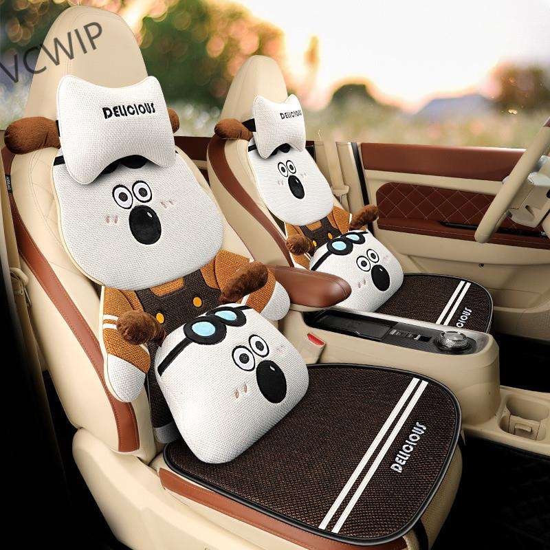 汽车座套新款卡通帕恰狗透气面料汽车坐垫四季多件套Hy7