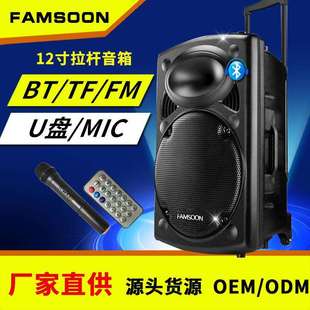 12寸拉杆音响大功率户外广场舞音响移动电瓶K歌音箱