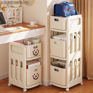 书包置物架学生桌下可移动收纳小推车塑料带轮书本文件收纳整理架