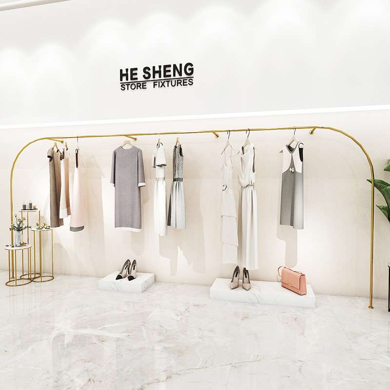 高档服装店展示架上墙壁挂陈列架创意个性北欧风银色异形挂衣架