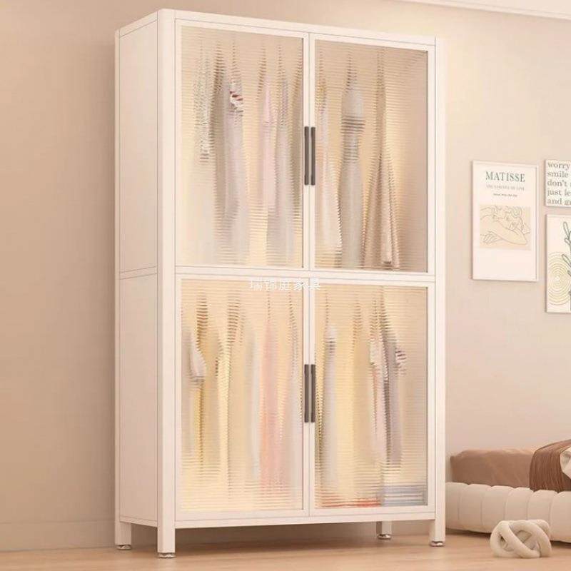 衣柜家用卧室简易组装钢制出租房用结实耐用金属衣橱铁皮收纳柜子