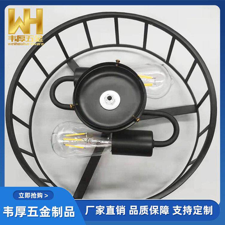 铁叶吊扇灯罩卧室电扇灯工业复古客厅美式吊灯餐厅电风扇灯配件