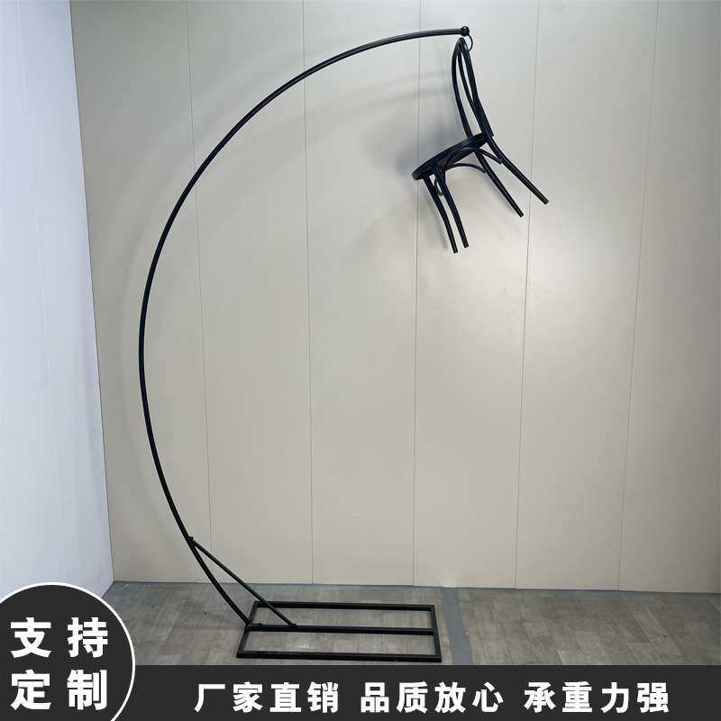 外贸弯钩支架欧式水晶灯铁艺架户外弧形吊灯支架挂钩路引展示架子