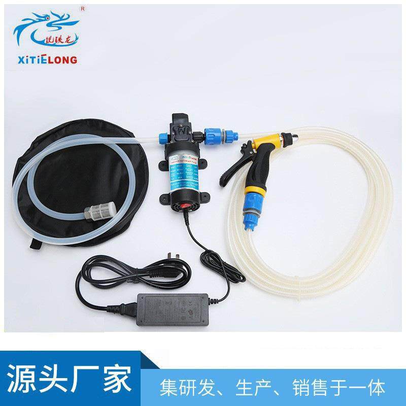 供应80W家用洗车器便携式高压出水机电动清洗机车载洗车器