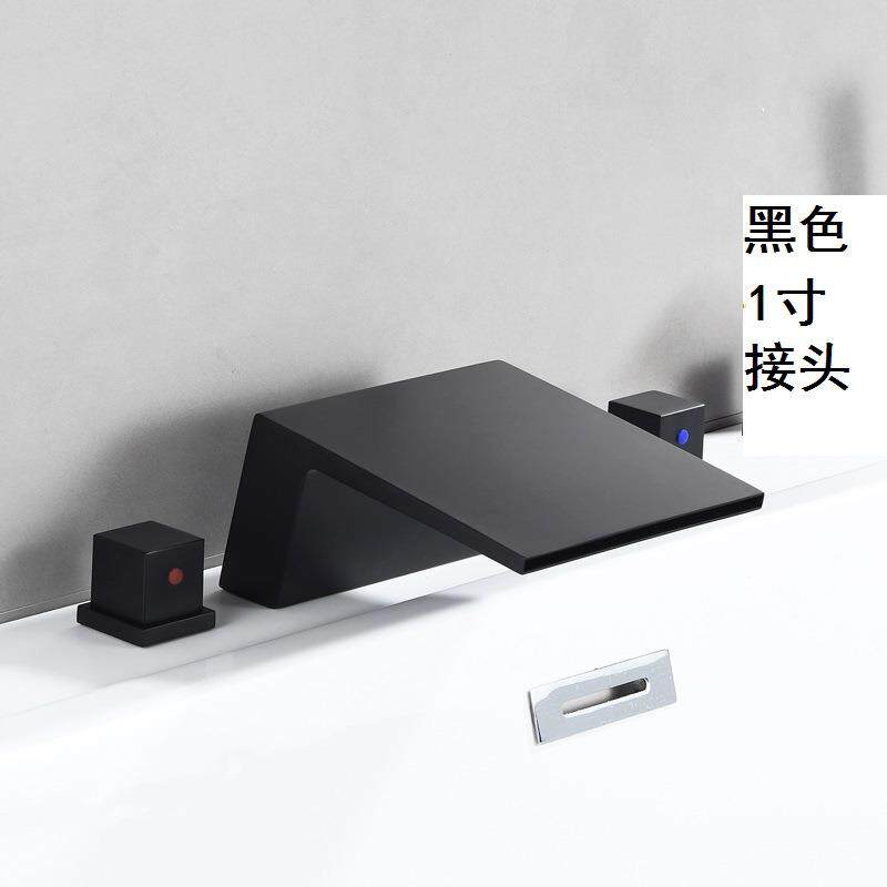 公共浴池温泉泡澡大流量6分1寸镀铬白黑拉丝金枪灰大瀑布三孔分体