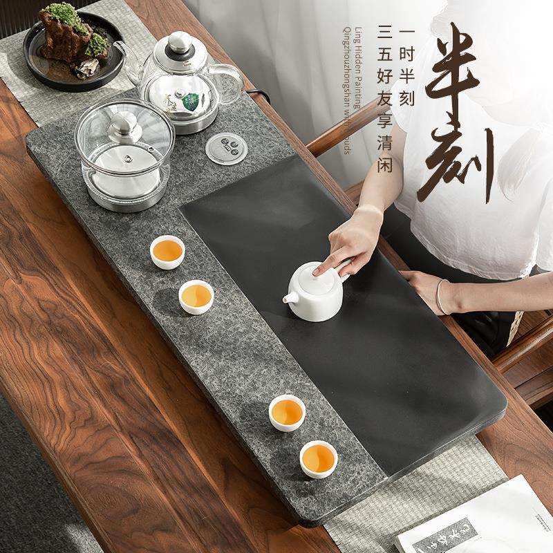 乌金石茶盘茶具套装全自动上水茶台烧水壶一体式带电磁炉家用茶海