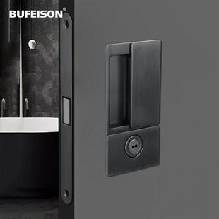 卧室木门房门锁磁吸内嵌平开门锁极简静音平面无把手双面隐形锁