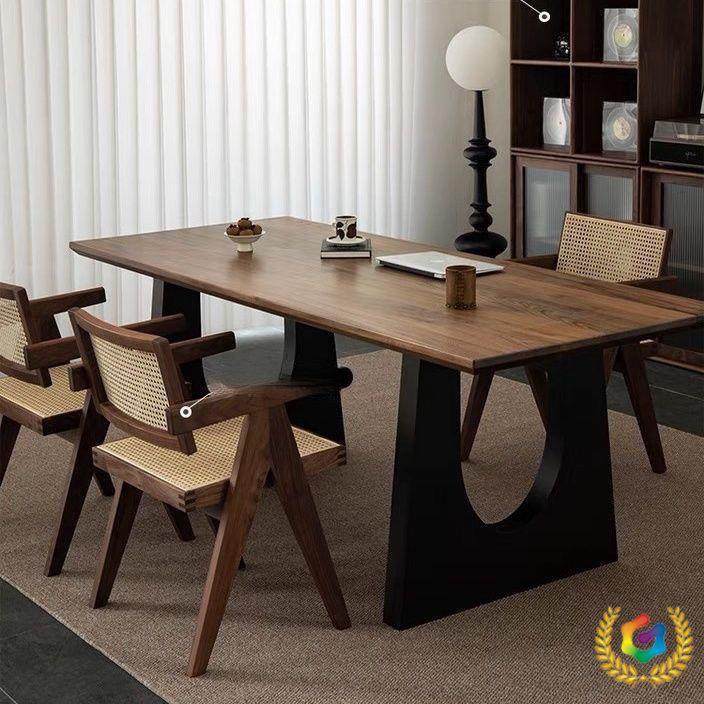 实木餐桌胡桃木色客厅大长书桌工作台大板餐书桌一体会议办公桌子,智能设备,其他智能设备,淘宝优惠券,粉丝福利购,淘宝优惠卷