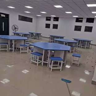 微机室电脑桌培训实验桌椅自习室活动电脑桌六边形五边形拼接组合