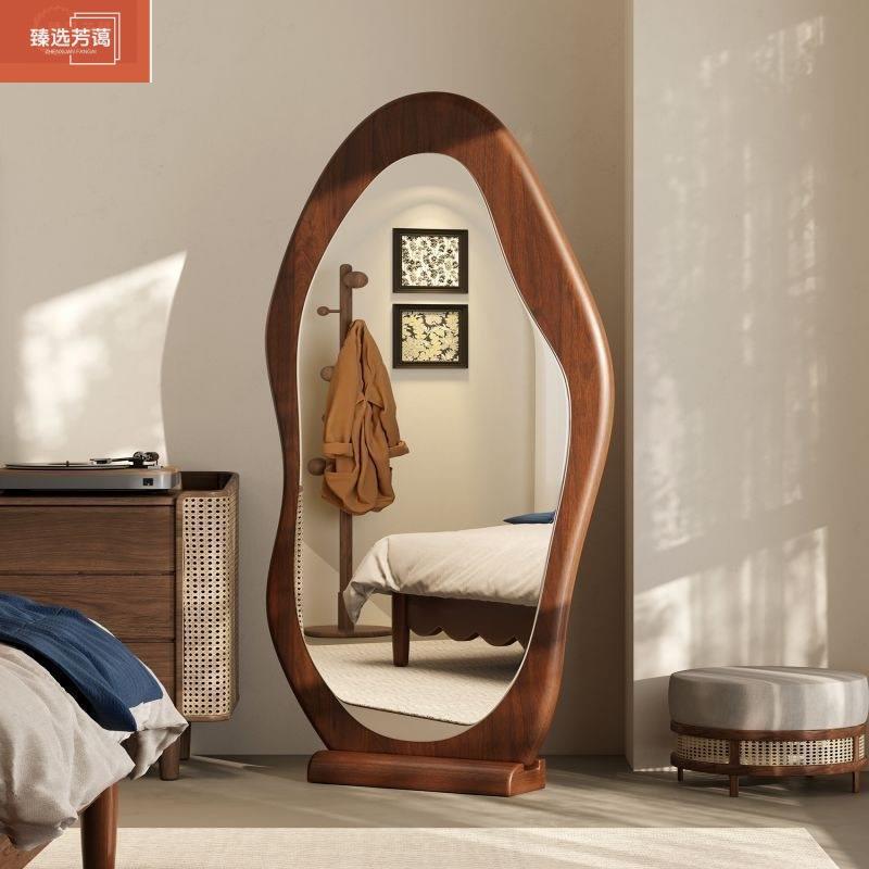 壁挂异型镜穿衣镜卧室试衣镜子网红镜子复古全身镜家用客厅落地镜