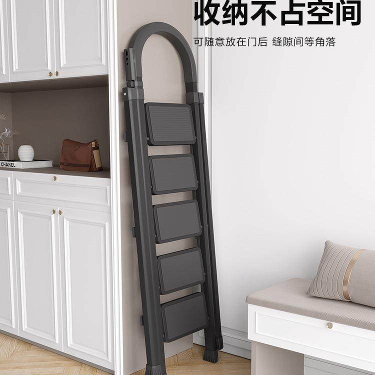 梯子家用折叠伸缩室内楼梯人字梯多功能加厚升降不锈钢五步梯爬梯