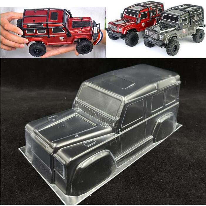 1/24攀爬车壳Mini车壳D90/D110路虎卫士透明PC车壳轴距120mm