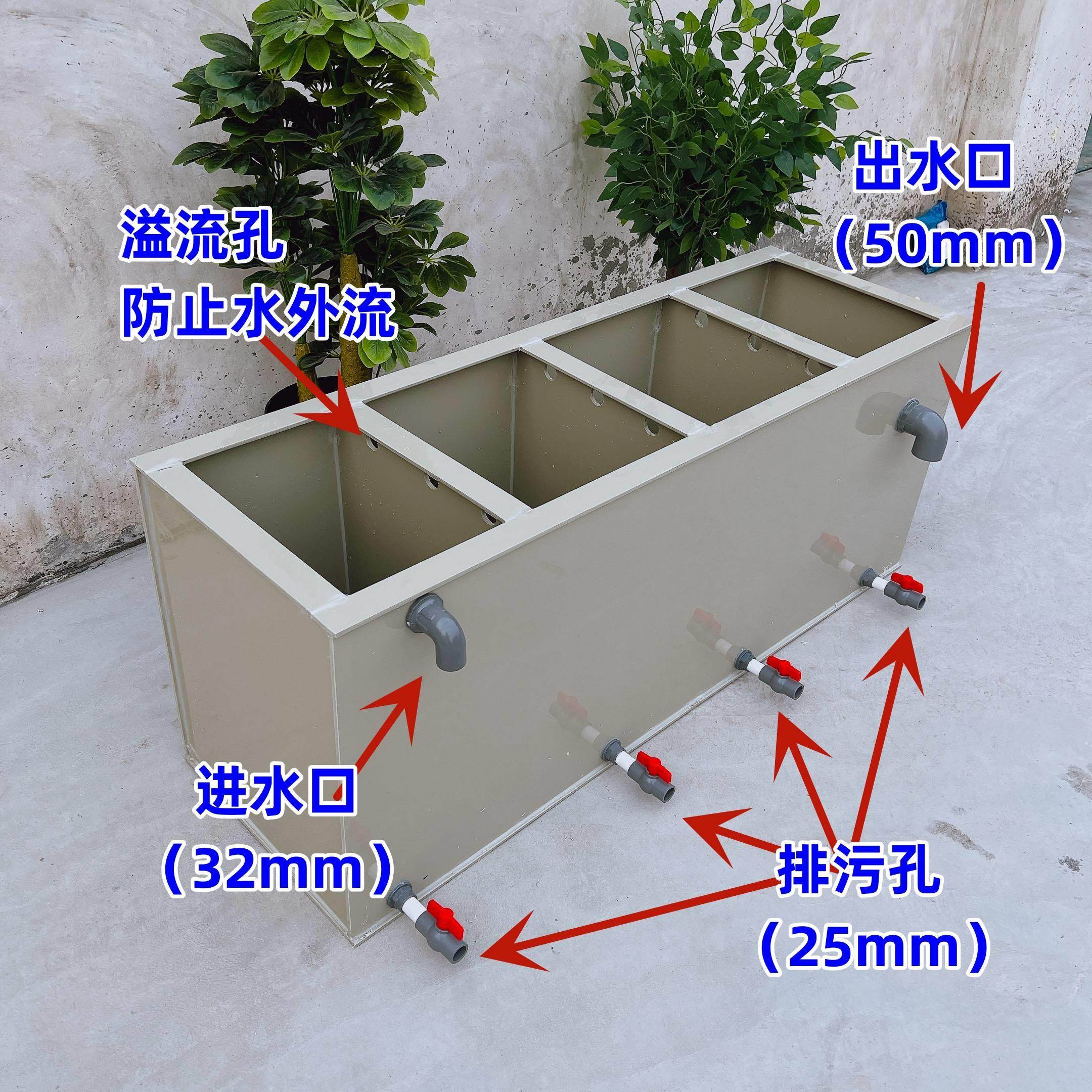 网红pp塑料板过滤盒鱼池龟箱鱼缸水箱海鲜池循环过滤器锦鲤缸底滤