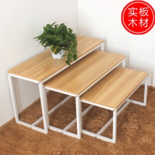 J^商场服装店鞋店包店花店实木高低橱窗展示桌台架流水台标配套小