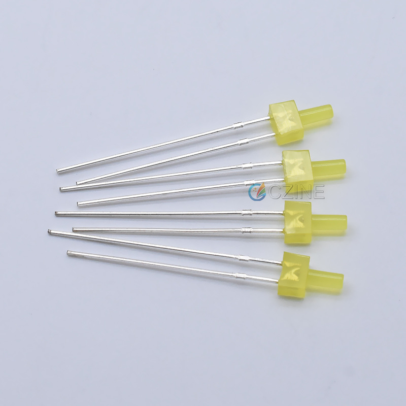 f2高平头2mm黄发黄红发红绿色指示灯宝塔形插件led灯珠发光二极管