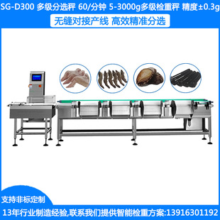 SG-D300多级分选秤 5-3000g多级检重秤 ±0.3-0.5g多级重量分选秤