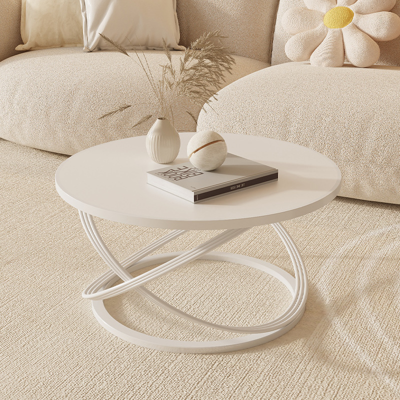 简易阳台小茶几网红轻奢角几岩板茶几简约小户型客厅茶台圆形桌子