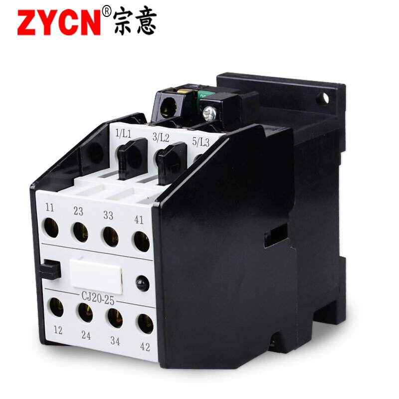 cj20-25a交流接触器220v380v铜护线圈银触点直流家用小型伏辅助