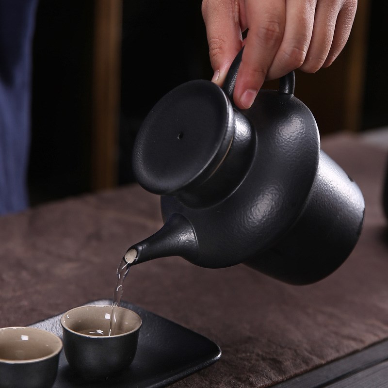 复古酒具套装家用仿古白酒盅温酒炉整套陶瓷烧酒壶W分酒器清酒壶