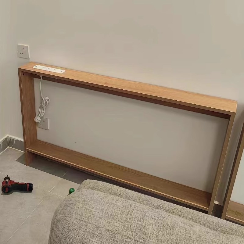 定制沙发后置物架超窄带插座孔长条柜桌电动N沙发后实木书架夹缝