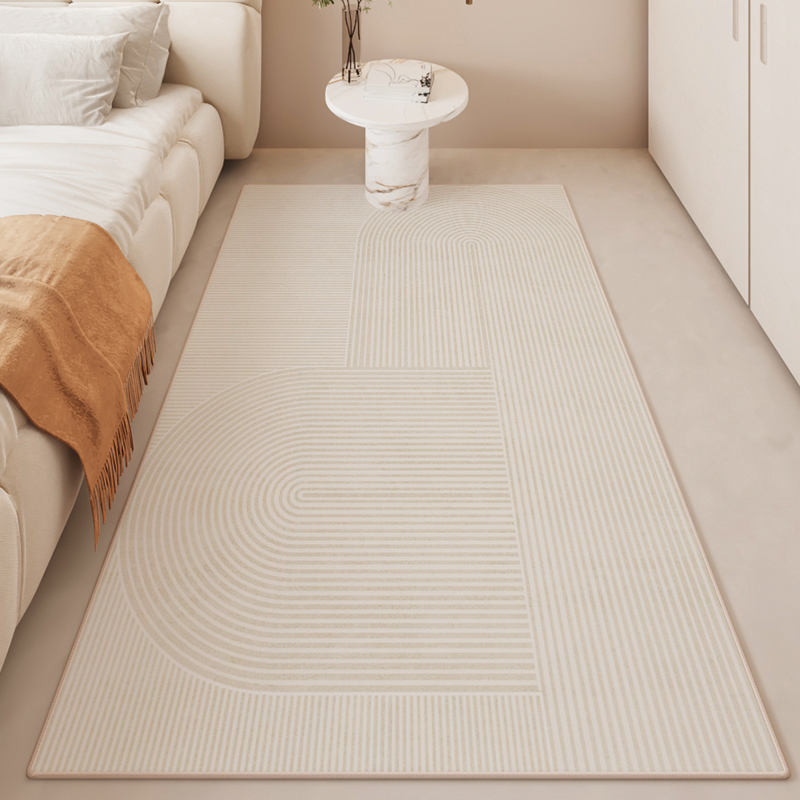 主卧小地毯卧室床边n毯2023新款级感地垫奶油风可睡可坐防水可擦