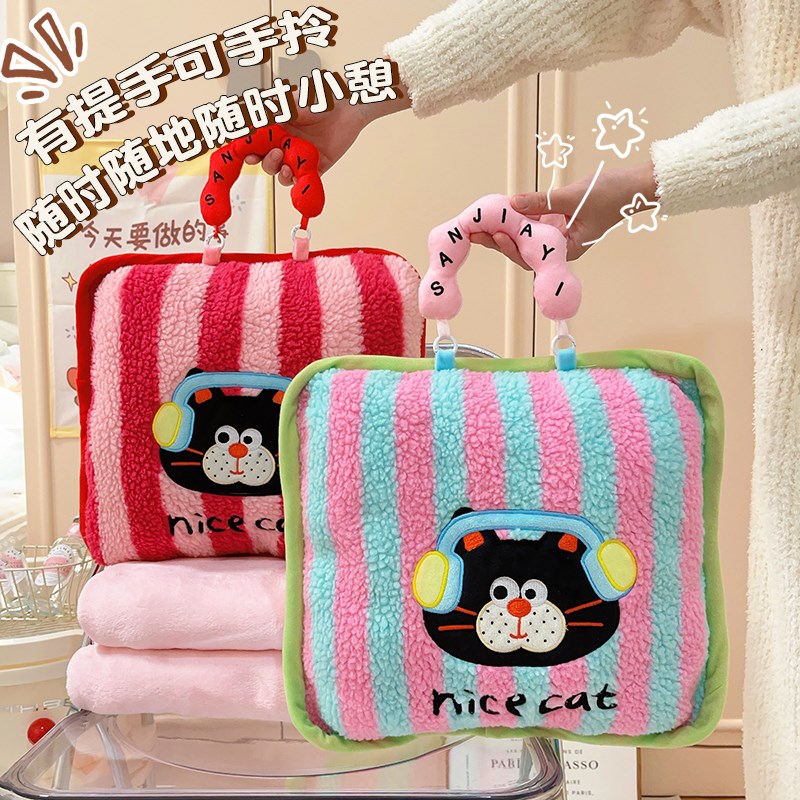 抱枕被子两d用汽车靠枕车用办公室午睡枕头车载空调毯子二合一夏