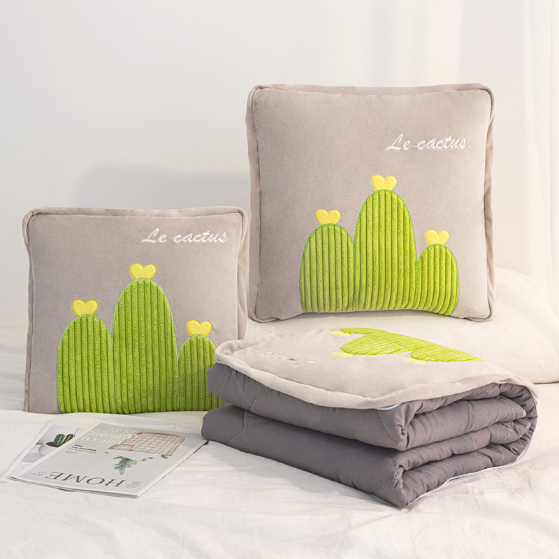 可折叠抱枕被子两用二合一车载靠枕车上枕头空调被车Y内午休毯子