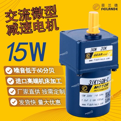 厂家现货直供15w低噪音FEILANDE 微型交流减速电机菲兰德