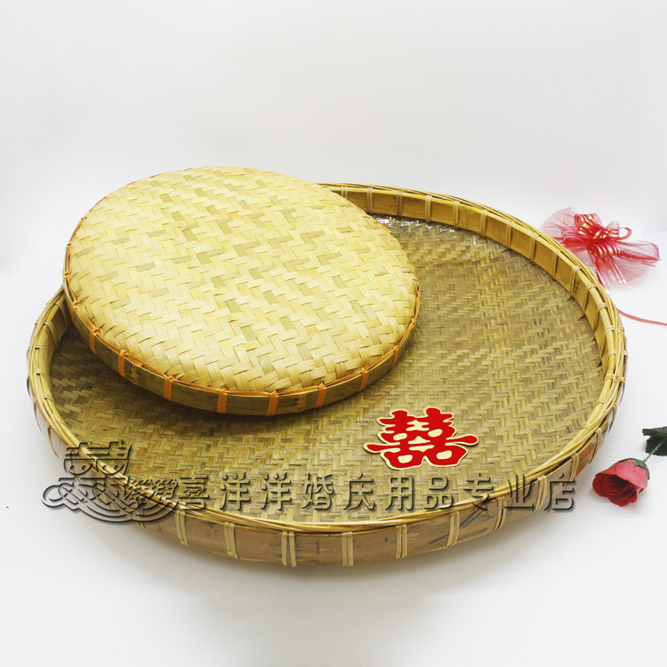 潮汕婚嫁娶竹湖纯手工箶竹筛子湖结婚出花园用品竹胡竹匾竹编簸箕