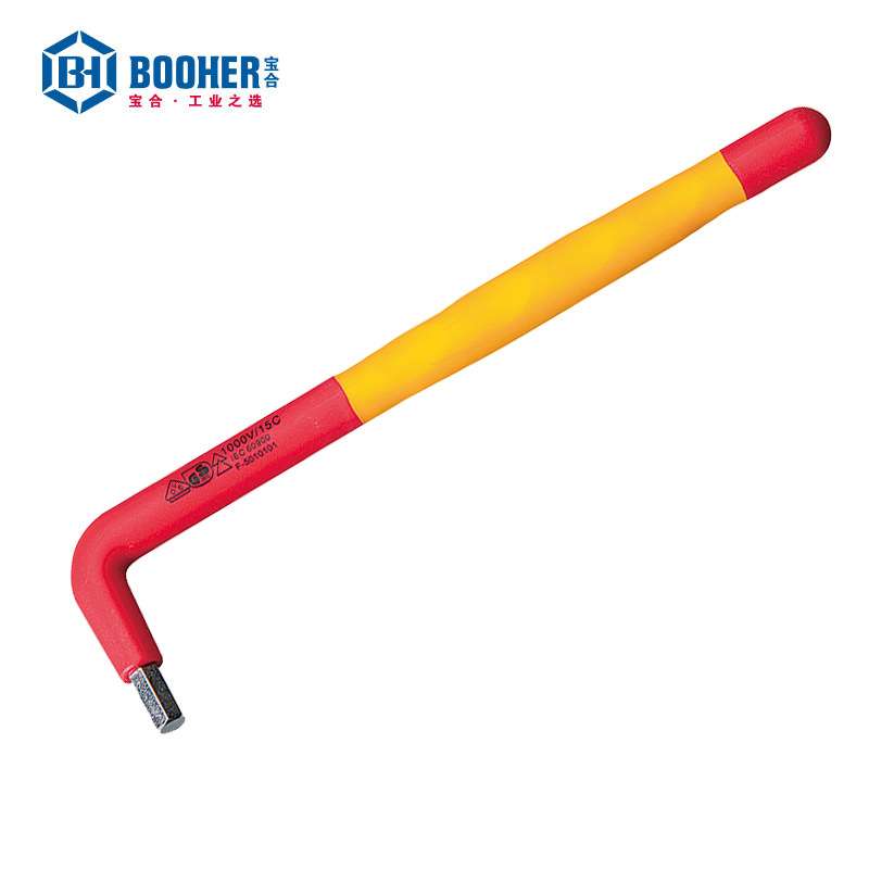 Booher宝合双色VDE绝缘内六角扳手内六方6棱六角螺丝刀工具3-12MM