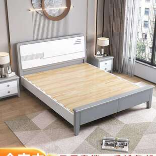 实木床美式轻奢现代简约白色1.8米双人床公主床1.5小户型储物婚床